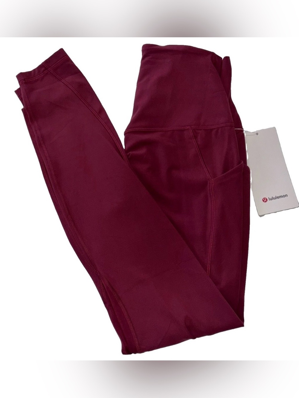 NWT LULULEMON SIZE 8 ALIGN HIGH RISE 28”LPANY*POCKETS AUTHENTIC BURGUNDY BAY
